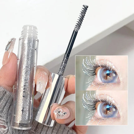 Diamond Silver Mascara Shiny Galaxy Sequins Sweat Proof Glitter Eyelashes Quick Dry Lasting Curling Thick Mascara Shimmer Makeup