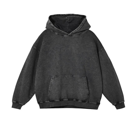 Retro Men Heavyweight 350gsm Hoodies Sweatshirts Streetwear Unisex Loose Wash Cotton Thin Hooded Sweaters Coat Hip Hop Outwears