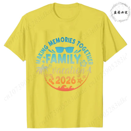 2026 Family Vacation Matching T-shirts Making Memories Together Gradient Print Tops Summer Trips Cruise Holidays Women Clothing