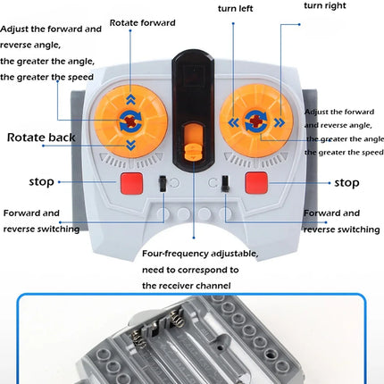MOC Power Functions Parts Technical Servo Train Buggy M Motor 8883 Modified IR Remote Power Group Sets Lithium Battery Box 9686