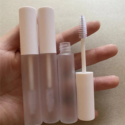10-100pcs 10ml Frosted Mascara Tube Eyelash Cream Refillable Bottle Cosmetic Packing Containers Makeup with Matte White Cap