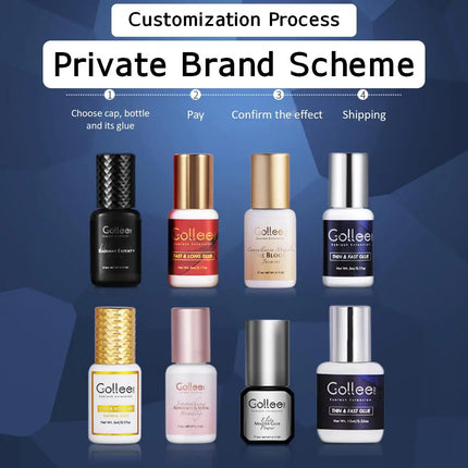 Private Label Packaging Sensitive Clear Eyelash Adhesive Glue Eyelash Glue Liner Wholesale Eyelash Glue Latex Free Customizable