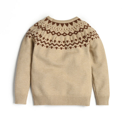 Kids Clothes Knitted Sweater O-Neck Girls Boys Baby Knitted Tops Children Brother Sister Holiday Clothing