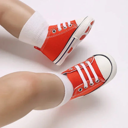 Baby Canvas Classic Sports Shoes Newborn Boys and Girls Printed Star First Walkers Shoes Infant Anti slip Baby Shoes