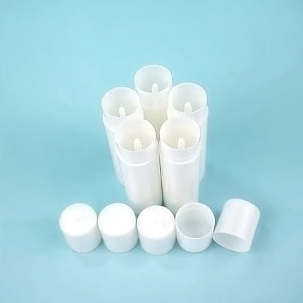 50/100pcs Empty Lipstick Tube Containers Bottles 10ml White Lip Tube Lip Balm Tube DIY Round Cosmetic Containers Lipstick Jars