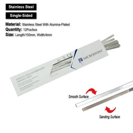 MICRODONT Dental Polishing Strips 3 Types Stainless Steel Abrasive Sanding Saw Stick Orthodontic Polyester Fiber Finishing Tools