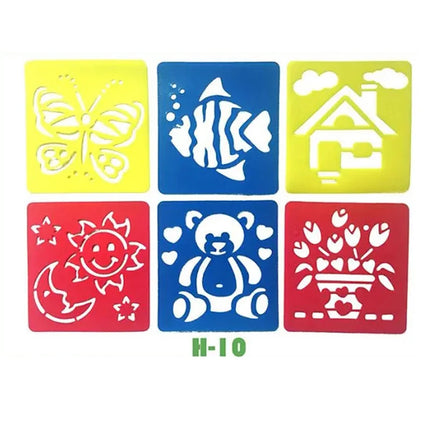 6PCS/Set Drawing Stencils for Kids Washable Reusable  Learning Themed Primary Shape Template for Kid Toddlers Preschool TMZ
