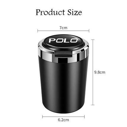 New multifunctional car ashtray with LED light one touch open lid cigar cup suitable for Volkswagen Polo 6R 6N 6N2 6C 9N Rline
