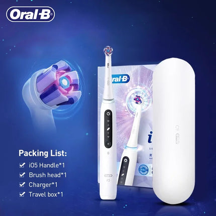 Oral B Electric Toothbrush IO5 Professional Whitening Tooth Brush 5Modes Intelligent Magnetic Tech Pressure Sensor 2min Timer