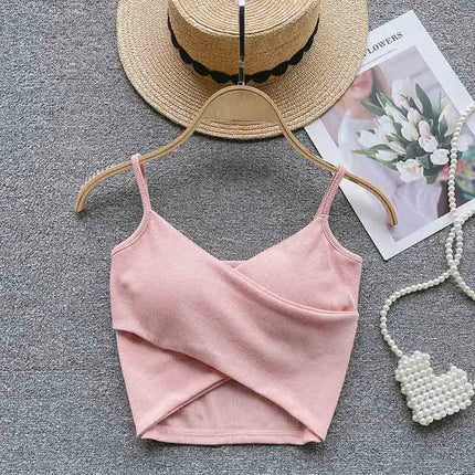 Summer Women's Ribbed Slimming Tank Top Built-in Bra Super Stretch Cross Back Bralette Sexy Layering Camisole Daily Topks