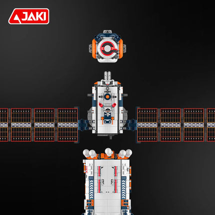 JAKI children's building block toy set space aerospace exploration series space core module space station building toys