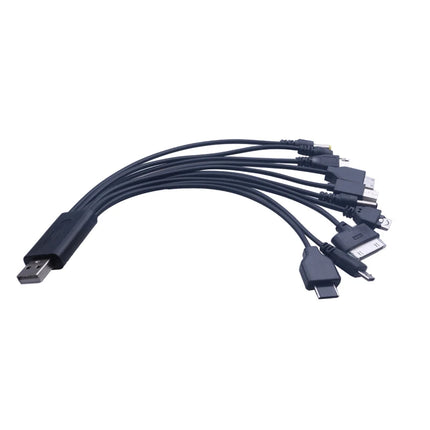 10In1 USB to Multi-ports USB Cable Universal Phone Charging Cable Multi-head Charging Cable Cord For Samsung Nokia Phone Charger