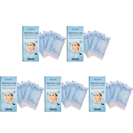 60Pcs Gold Protein Line Fade Wrinkle Firming Facial No Needle Absorbable Smoothing Hydrolyzed Collagen Thread Serum