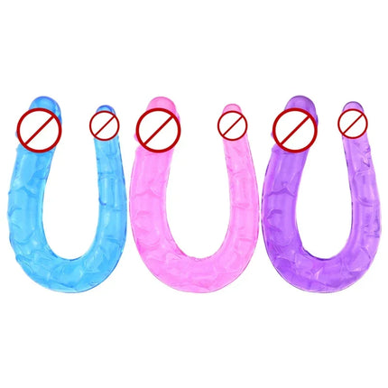 Adult Supplies Sex Toy Double Ended Realistic Dildo Flexible Jelly Dildos Penis Cock Anal Butt Plug Massager g-spot Stimulation