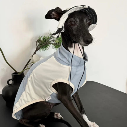 Summer Little Greyhound Sunscreen Hat Outdoor Hat Ear Holes Adjustable Cap for Whippet Breathable Cool Hat for Small Medium Dogs