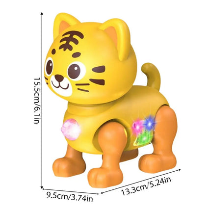 Children's electronic musical toy cartoon electric sounding toy tiger toy with sound flashing lights singing dancing functions