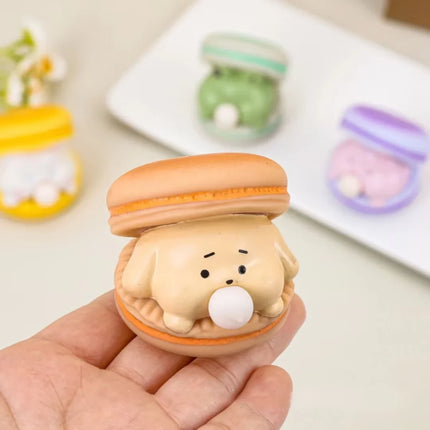 Cute Animal Frog Spitting Bubble Burger Stress Relief Pinch Children's Toys Office Funny Vent Toys Desktop Decorative Ornaments