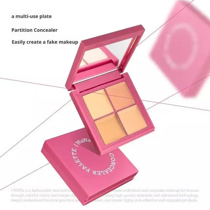 Four Color Concealer Waterproof Covers Acne Scars And Dark Circles Nasolabial Fold Lightweight Facial Brightening Foundation