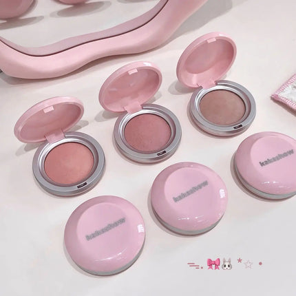 Kakashow Single Color Blush Silky Matte Delicate Powder Natural Pink Rouge for Facial Makeup