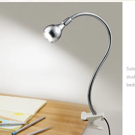 Flexible Table Lamp USB Power Lamp Reading Book Light With Holder Clip Study Reading Lamps Bedside Table Bedroom Decor Nightlamp