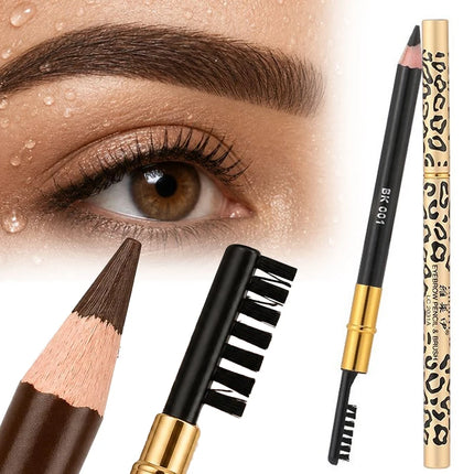 7 Colors Leopard Double Head Eyebrow Pencil Waterproof Long Lasting Brow Definer with Brush Natural Easy To Color Eye Makeup