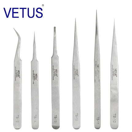 1 pc VETUS Economy Tweezers ESD Anti-static Stainless Steel Tweezers for Eyelash Extension Watch Repair Maintenance Tool
