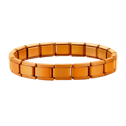Wholesale High Quality Couple's Y2K Jewelry DIY 9MM Width Italian Elastic Bracelet Solid Color Stainless Steel Fashion Bangle