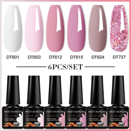 6pc Nail Gel Polish Set DIY Nail Art Semi Permanent UV LED Gel Kit For Nails Decoration Manicure Soak Off Painting Vernis Design