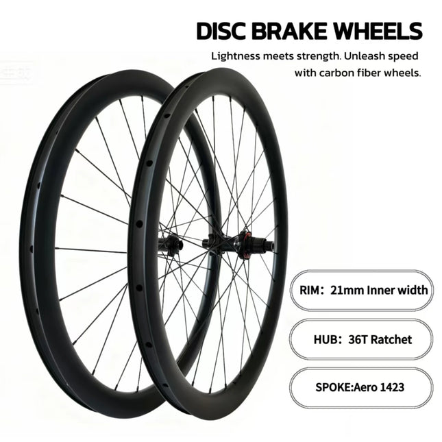 Gravel Wheelset 700c Carbon Road Wheels Clincher Disc 38/45/50mm Depth 28mm Width 36T Ratchet Center Lock UD Matte for Road Bike