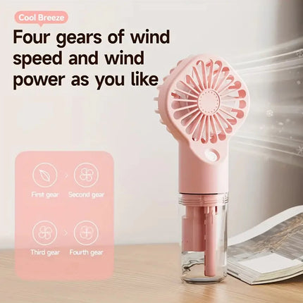 Handheld Mini Fan Air Conditioner USB Rechargeable Portable Mist Cooler Cooling Spray Humidifier Fan for Home/Office/Dorm