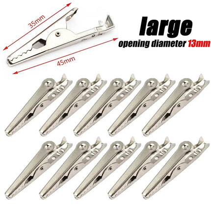 10pcs 28mm35mm45mm Alligator Clip Metal Crocodile Electrical Clamp for Testing Probe Meter Black/Red with Plastic Boot