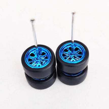 1/64 Mini Car Wheels 11mm Tires Tyres 1:64 Model Cars Rims Mirror Disc Claw Shape For Hot Wheel/Matchbox/Domeka