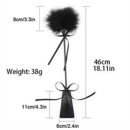 Black Flirting Feather Bdsm PU Leather Whip Bdsm Spanking Flogger Horse Whip Slave Bondage Restraints Sex Toys For Women Couples