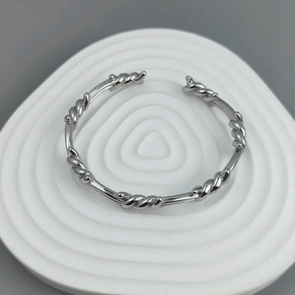 New style wire wrapped thorn stainless steel gold plated 18K bracelet, high quality waterproof silver jewelry, couple gift