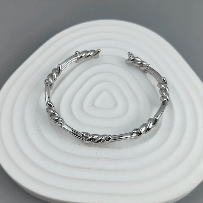 New style wire wrapped thorn stainless steel gold plated 18K bracelet, high quality waterproof silver jewelry, couple gift