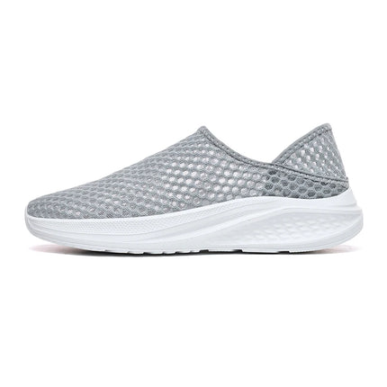 Oiaano Barefoot Man Grey Shoes Mesh Knit Slip On Ultra Light Breathable Soft Bottom Workout Casual Sports Shoes Outdoor Runing