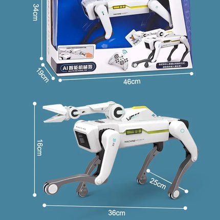 Teeggi Electric RC Intelligent Robot Dog Multifunction RC Mechanical Dog with turret Educational Toy Bionic Smart Robot Toy Gift