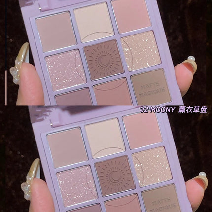 DIKALU Nine Color Eyeshadow Tray Nine Palace Grid Matte Pearl Summer Milk Tea Purple Peach Pink Fresh Niche