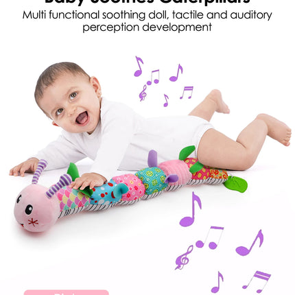 Baby Rattle Musical Caterpillar Worm Soft Infant Plush Toys Educational Interactive Sensory Toy for Babies Newborn Toddler Gift