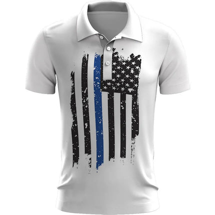 US Flag Independence Day 3D Digital Printed Summer Men's POLO Short Sleeves