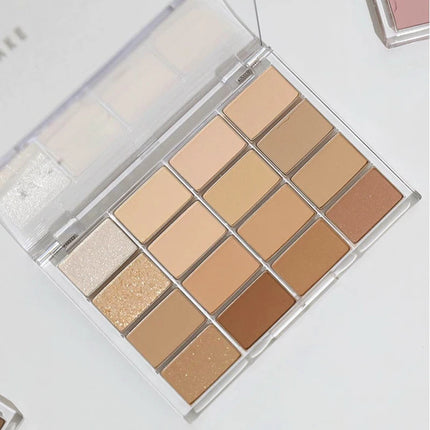 16-Color Korean Eyeshadow Palette Matte Pearlescent Low Saturation Long Lasting Brown Pink Glitter Eye Shadow Eye Makeup Palette