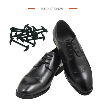 3 Colors 12Pcs/set Lazy No Tie Shoelaces for Men Women Leather Shoes Elastic Silicone Shoe lace Suitable High Quality