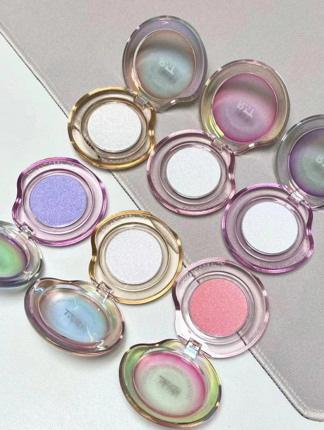 RMT Chameleon Highlight Pink Purple Fine Powder Cream Blusher Shiny ROMATIC Face Brighten High Gloss Integrated Plate Makeup