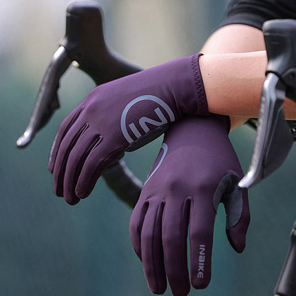 INBIKE 2024 Cycling Gloves Gel Padded for Men Autumn Winter Fleece Road Bike Gloves MTB Full Finger Touchscreen Bike Accessories