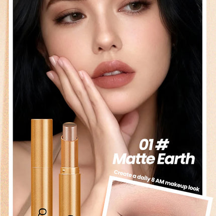 Three-Color Glitter Eyeshadow Stick Matte Long-Lasting Easy to Color Eye Makeup Stick for Effortless Look Enhancement