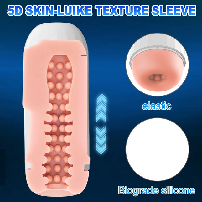 Automatic Male Masturbators Vibrating Machine Masturbation Cup Penis Stimulation Pocket Pussy Adult Sex Toys for Men