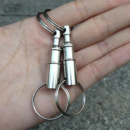 Detachable Pull Apart Metal Keychain for Women Men Silver Color Double End Key Chains Quick Release Keyring