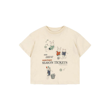 2026 New Summer KS Boys Girls Printed Round Neck T-shirt Kids Solid Color Shorts Girls' Casual Half Skirt Set