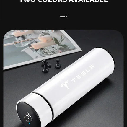 500mI Auto Digital Intelligent Thermos Cup For Tesla Model 3 X S Y P100D SpaceX Car Digital Smart Thermos Cup Auto Accessories
