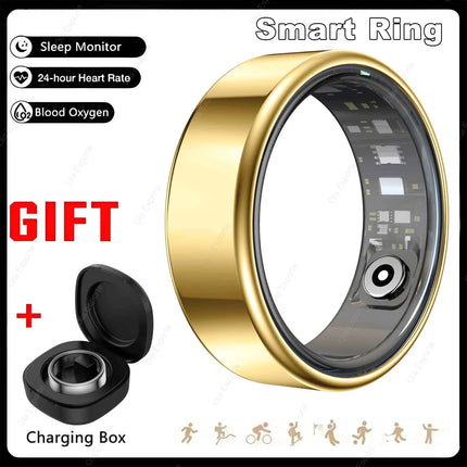 2026 Smart Ring Blood Pressure Heart Rate Sleep Monitoring Smart Ring IP68 & 5ATM Waterproof Multi-sport Mode Smartring Man Wome